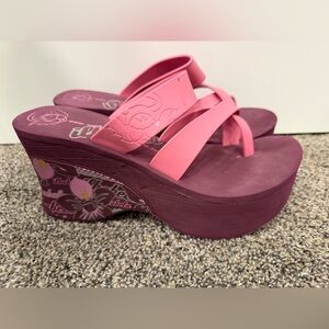 Y2K Stylish Pink Platform Sandals size 9
